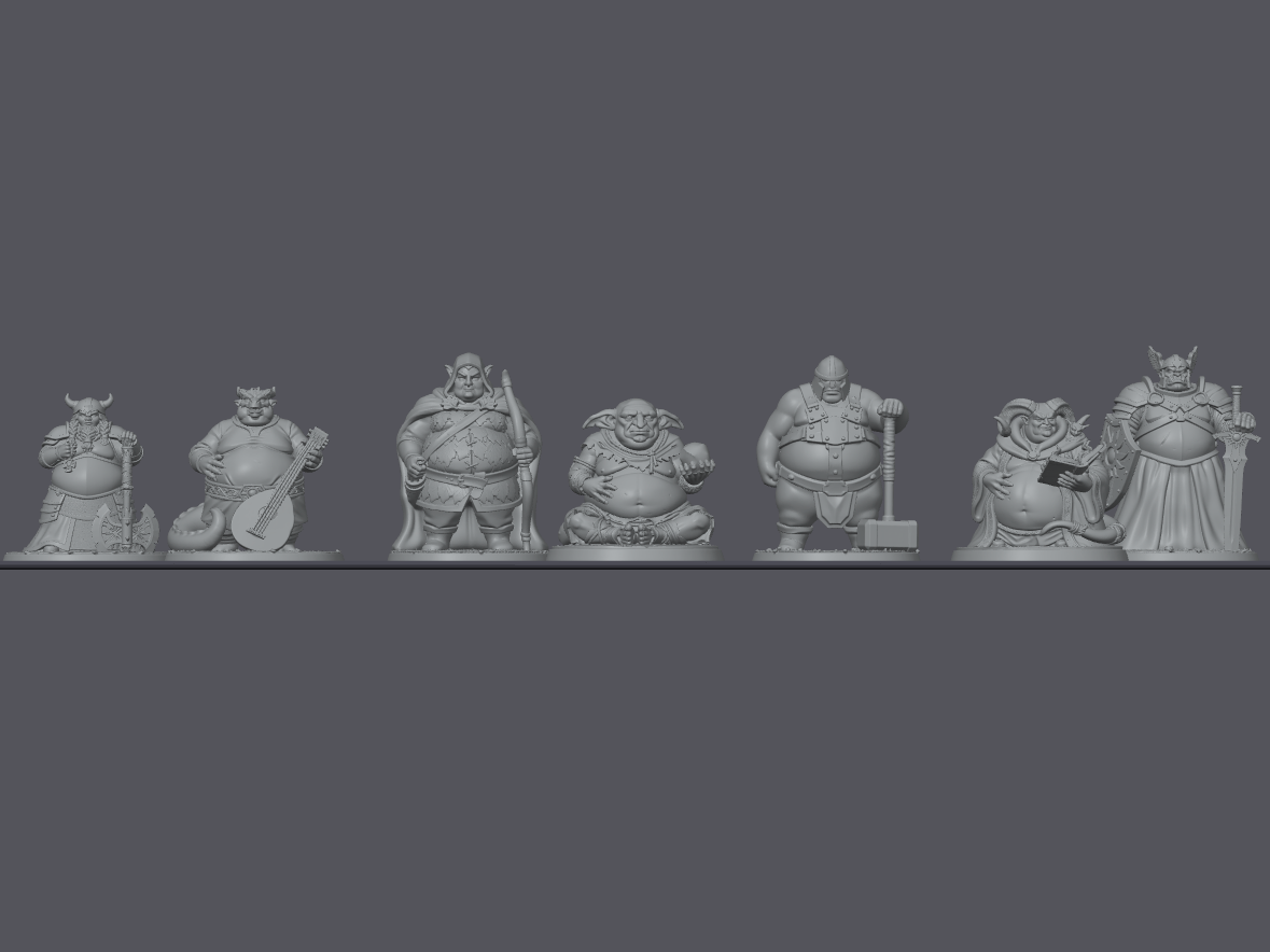 The Heavy Heroes – Fatty DND Minis (28mm Scale)