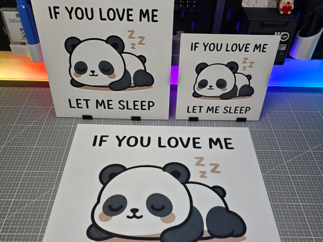 Panda Sleep Zone - Hueforge - 4 Colors