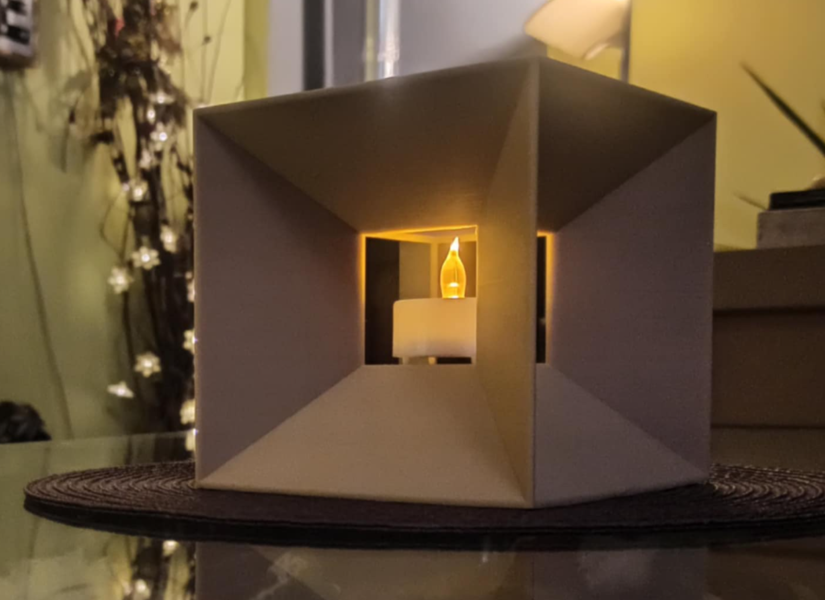 tesseract model hypercube night light decor