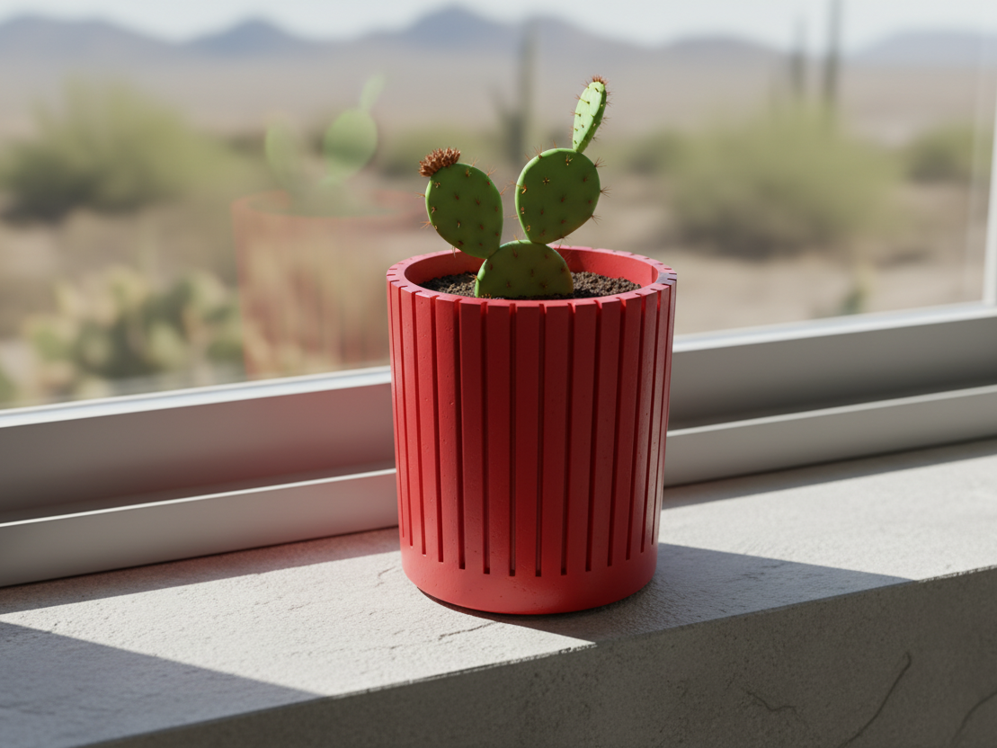 Ribbed Cactus Planter
