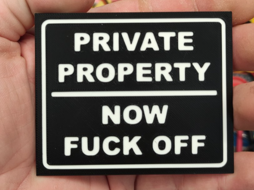 Private property sign