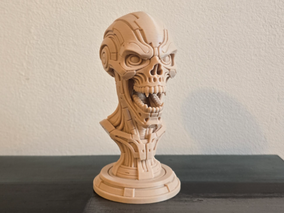 Biomechanical Robot Skull Bust