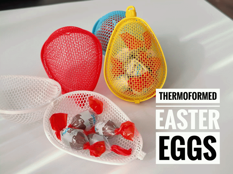 Thermoformed Easter eggs