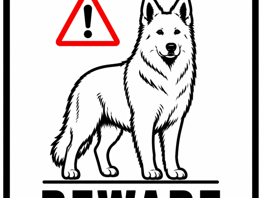 Beware of swiss shepherd dog sign