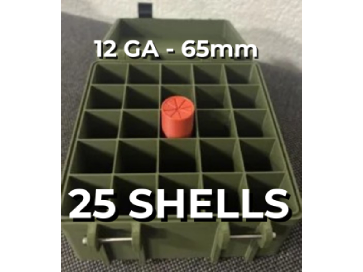 12ga 65mm Ammo Box – 25 Shell Storage