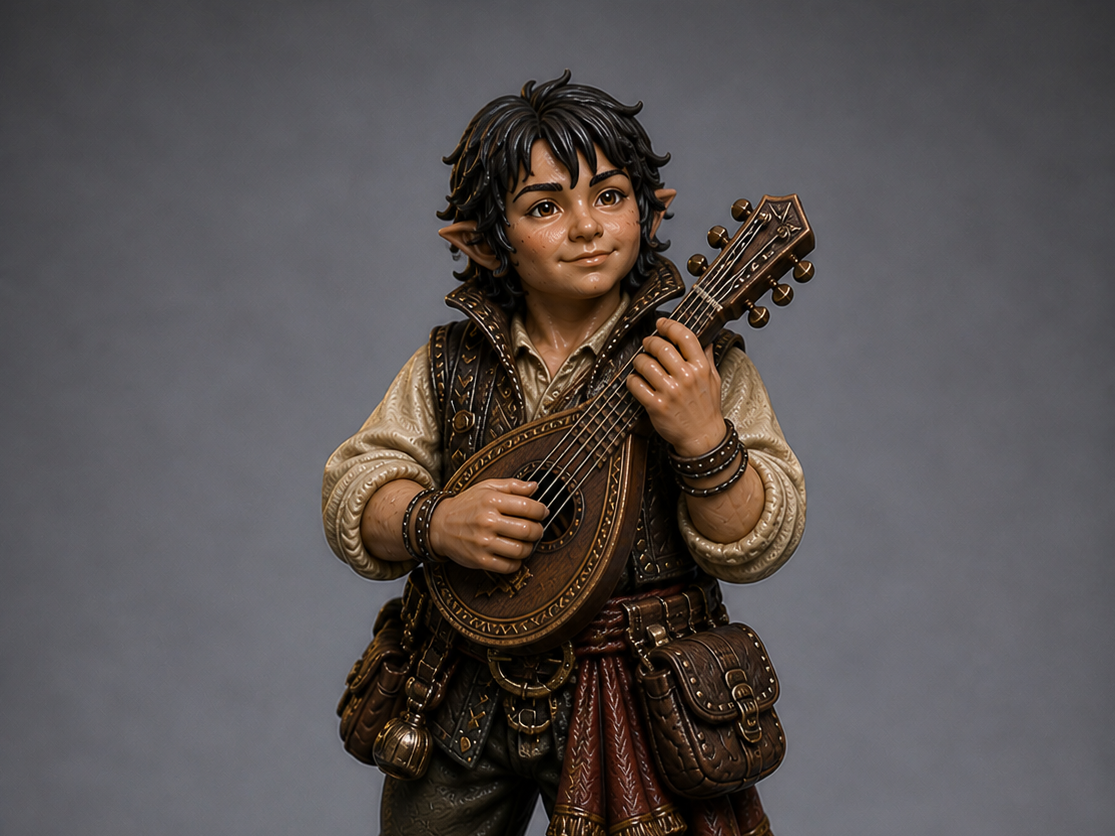 Halfling Bard DnD Mini no supports needed