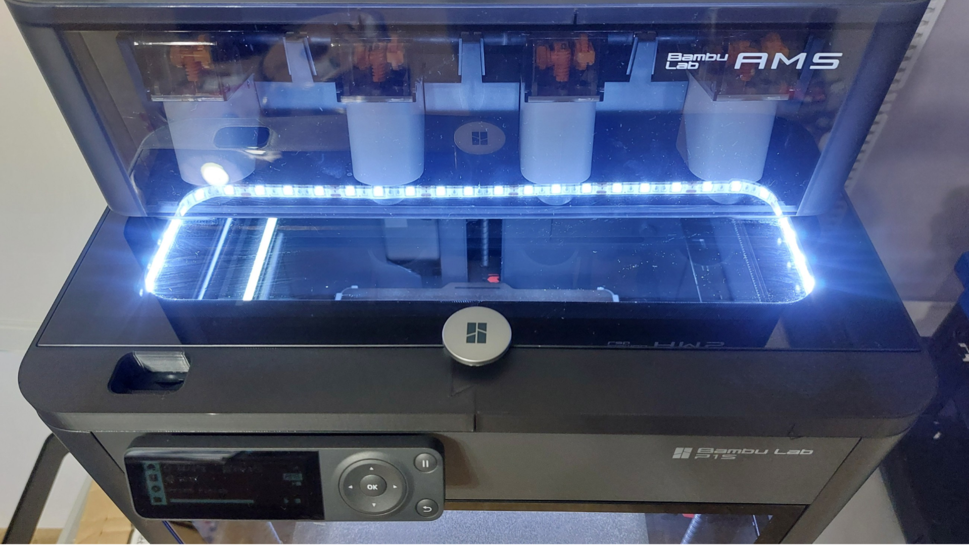 Bambu Lab P1S Simple LED Riser (Remix)