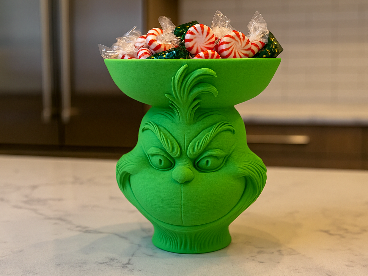 Mischievous Holiday Creature Grinch Pedestal Bowl
