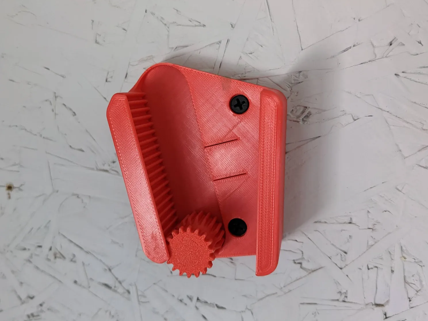 Gravity Broom Holder Captive Gear Extended Range