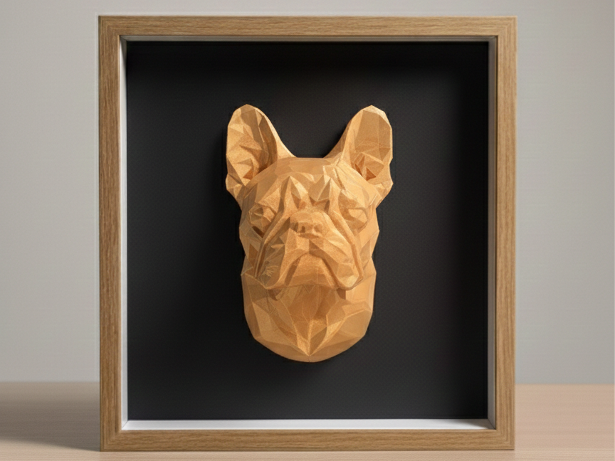 Frenchie Bust Low Poly Art
