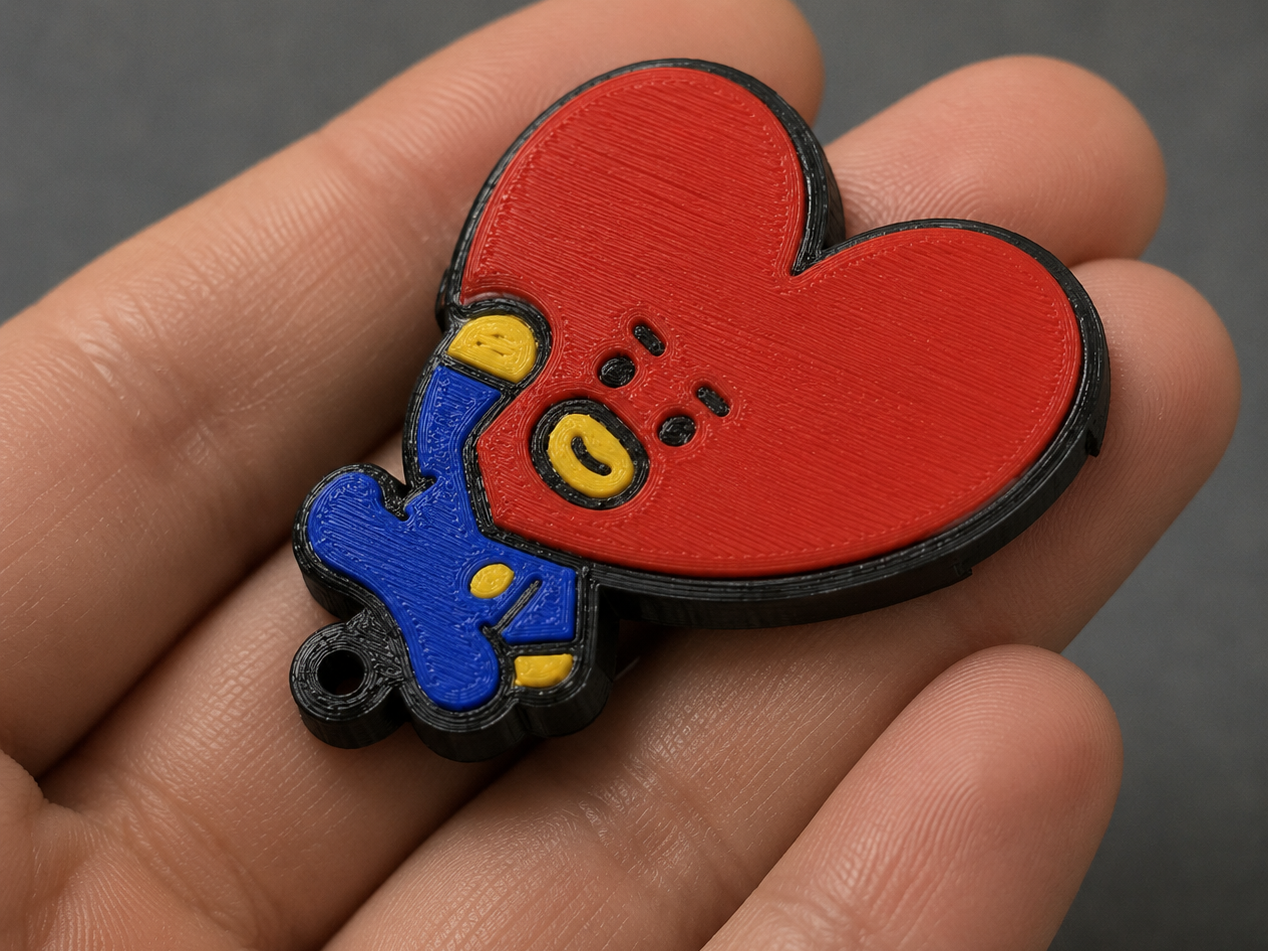 Llavero Destapador Corazón BT21 Tata BTS Abrelata