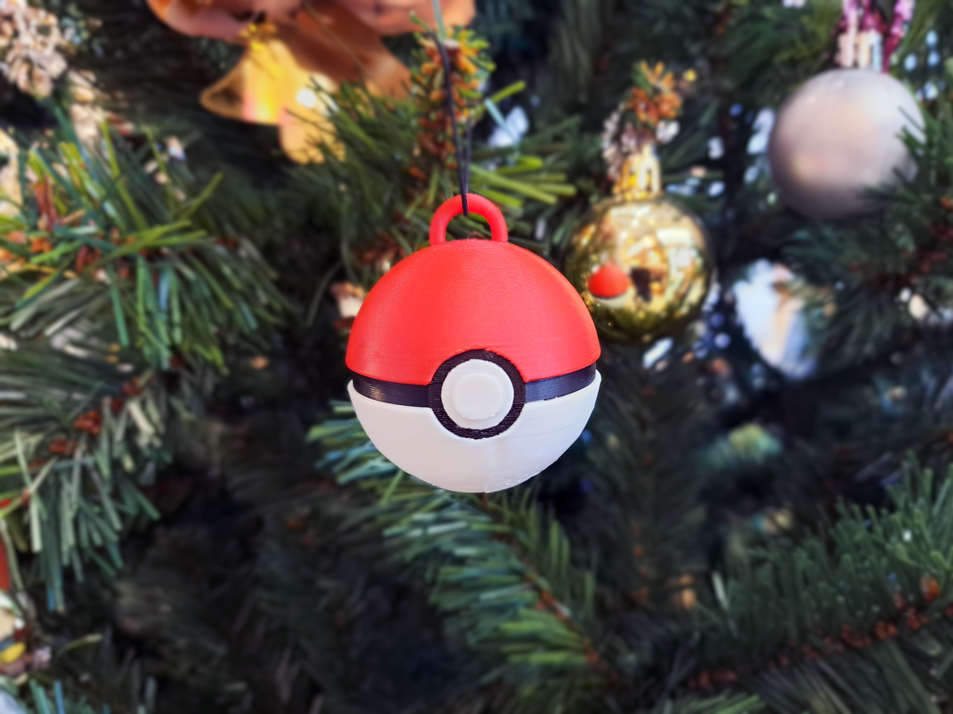 Easy Pokeball Christmas Ornament