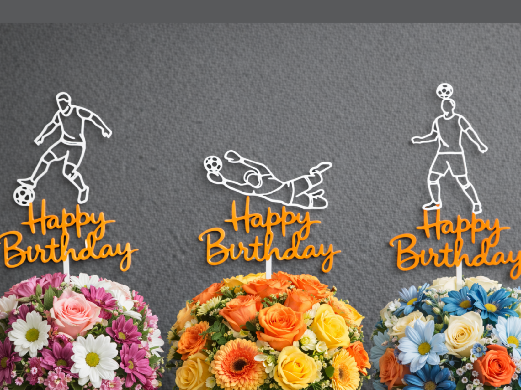 Happy Birthday  Topper – Football