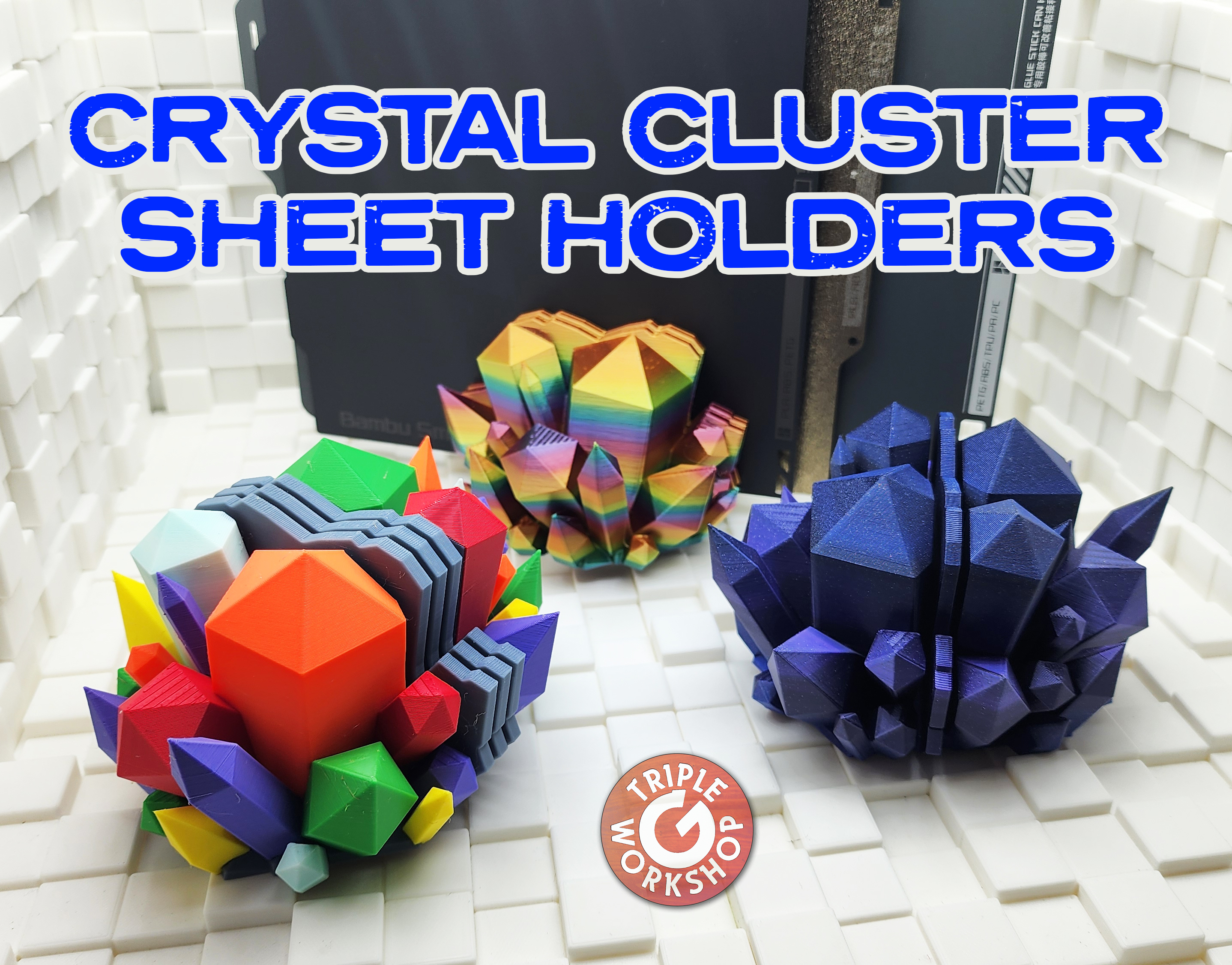 Crystal Cluster Build Plate Holders ⧋  No Supports