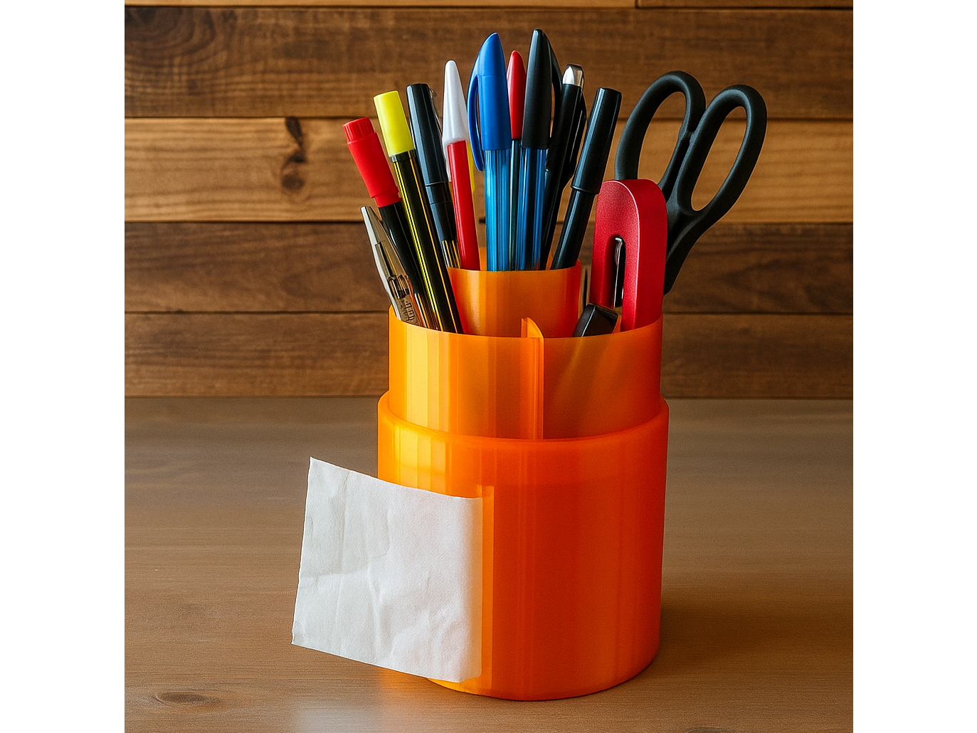 Desk Organizer with Tissue Roll Dispenser