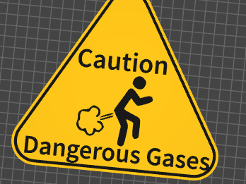 Caution Dangerous Gases Sign