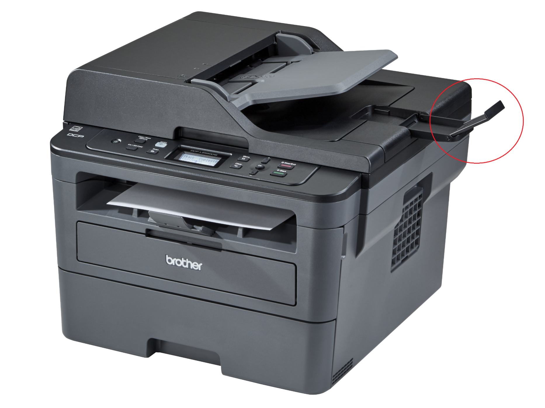 Brother 2550 Printer - Paper stopper