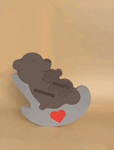 Personalized Interlocking Rocking Chair Bears