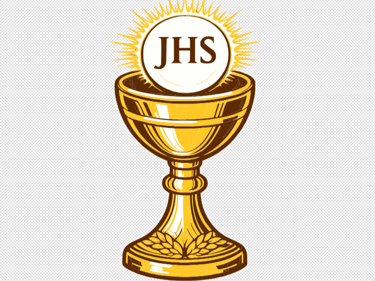 Calice decorativo con ostia “JHS”