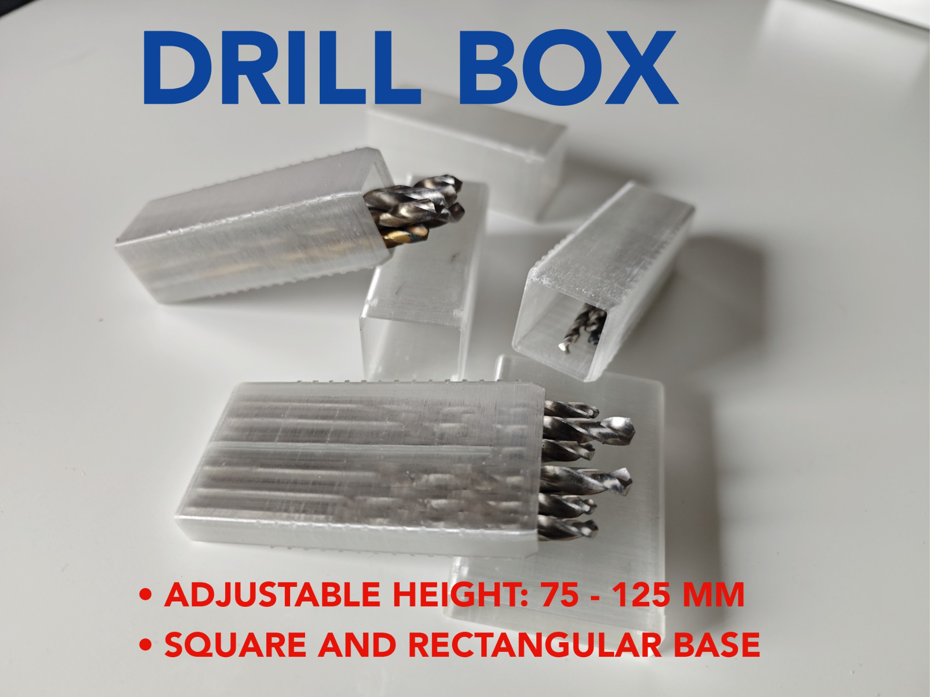 Adjustable drill box