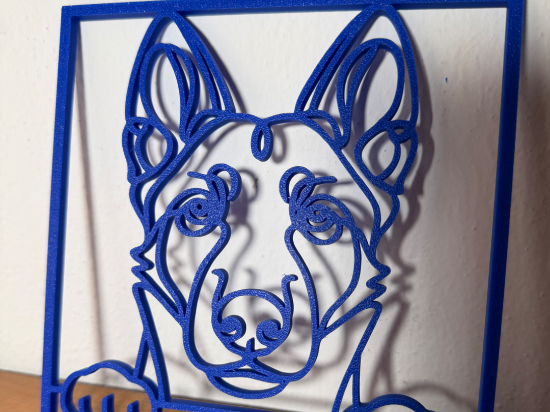 Belgian Malinois Line Art Frame – Wall Decor