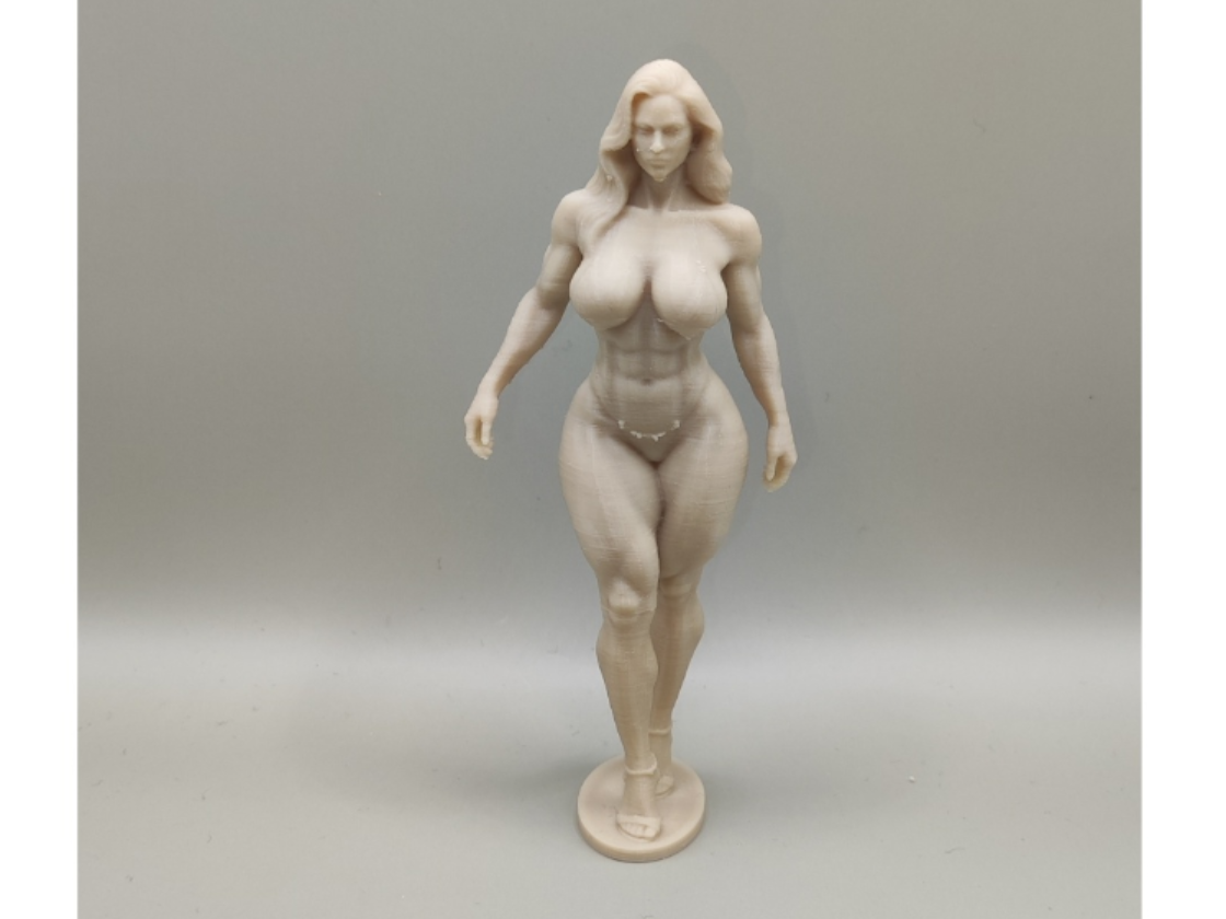 Muscular woman in a bikini figurine with 2 BIG