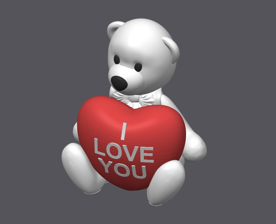 I LOVE YOU - Valentines bear with heart