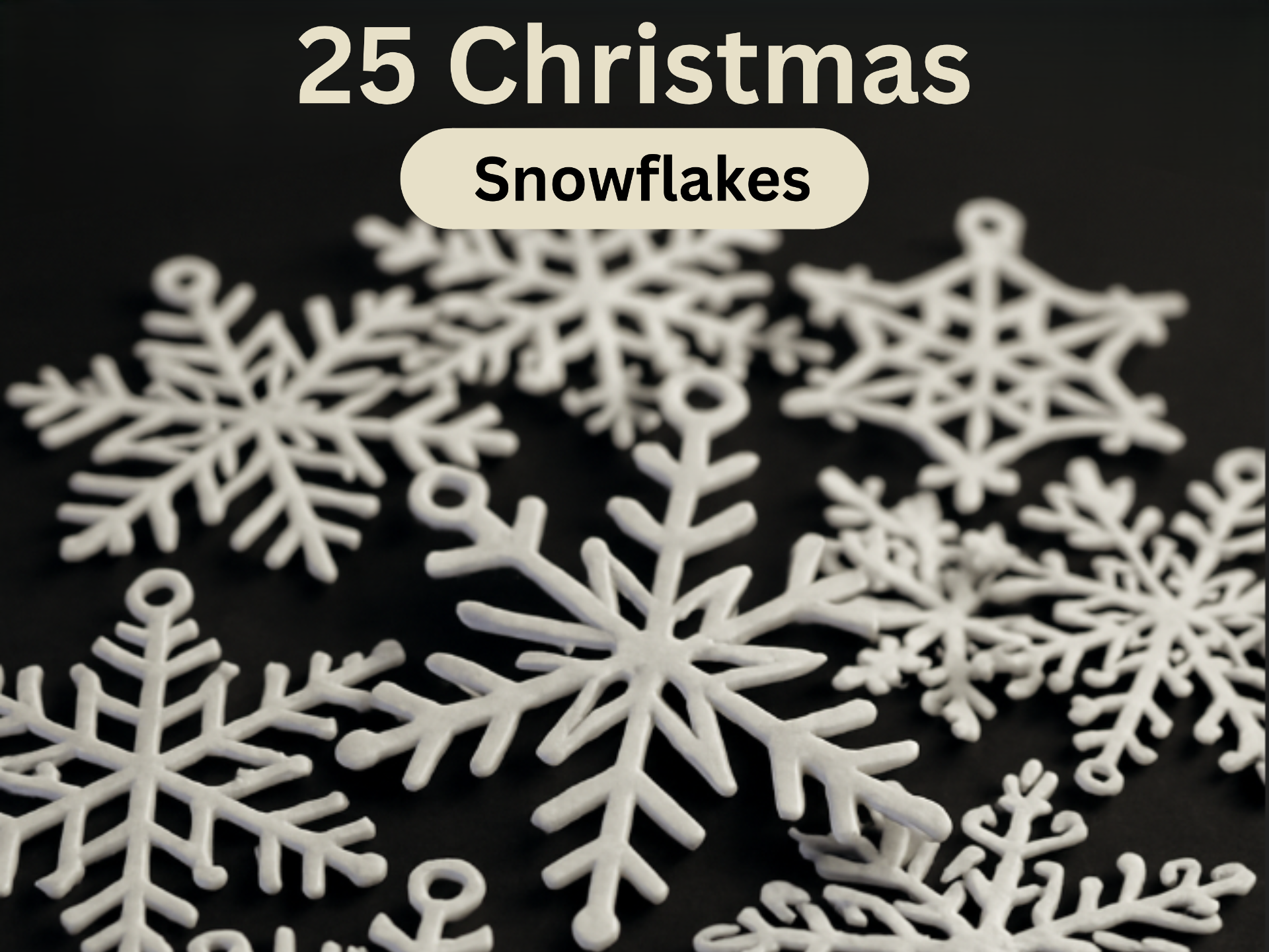 25 Christbaum Schneeflocken Ornamente