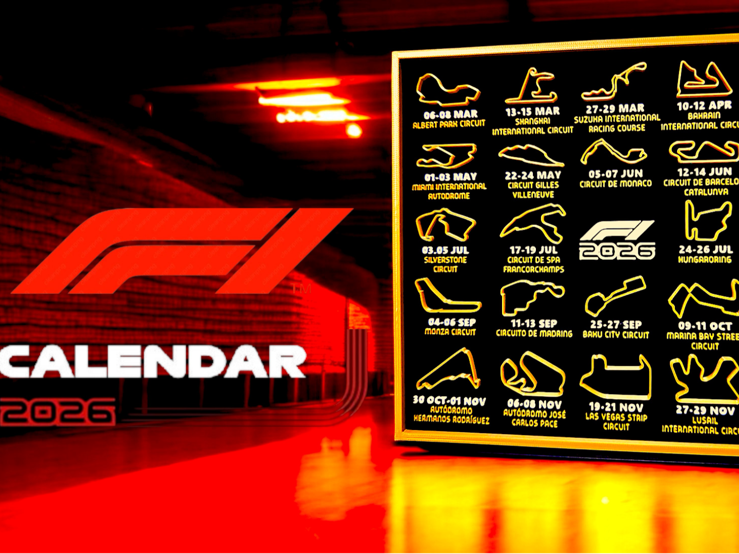 Formula 1 - 2026 Calendar