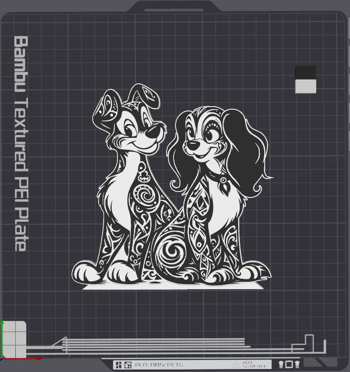 Lady and the Tramp Noir Table Stand