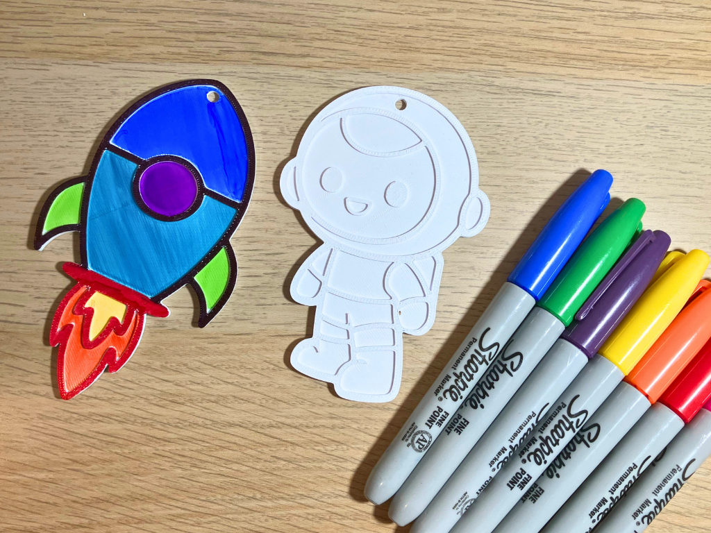 Space-Themed Colouring Set –  Rocket &  Astronaut
