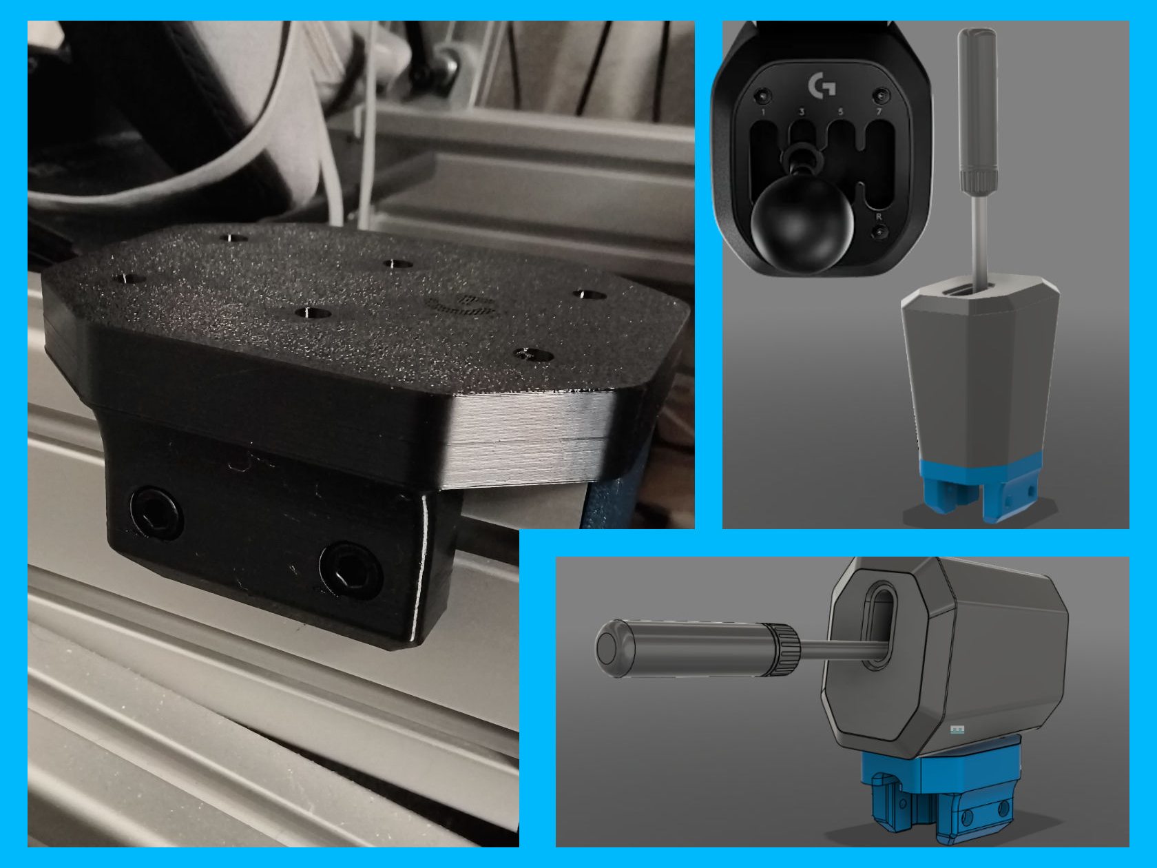 Logitech G RS H Shifter / Handbrake Mount Plate