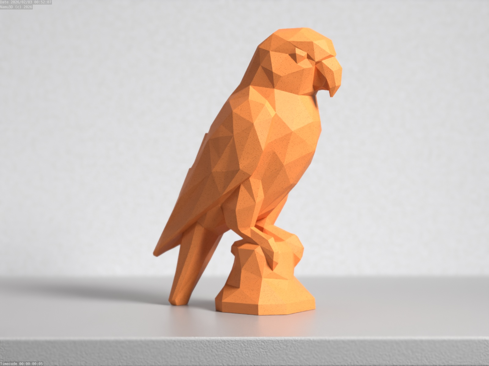 Parrot low-poly figurine