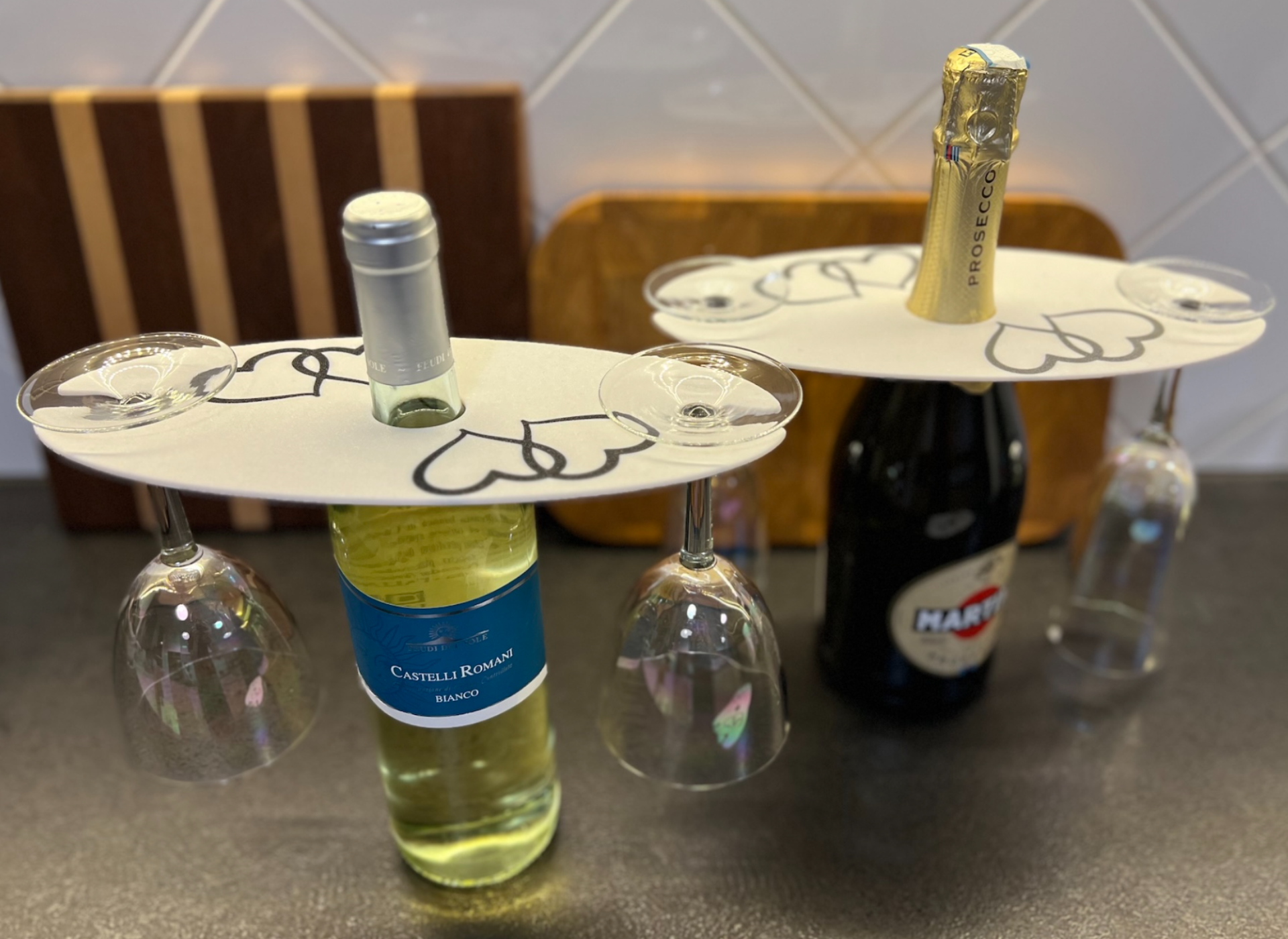 Valentine's Day Hearts Wine Glasses Holder