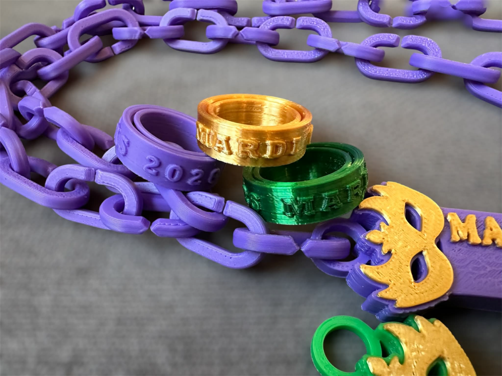 Mardi Gras Spinner Rings
