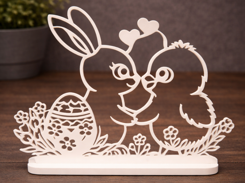 Easter Bunny & Chick Love – Decorative Stand