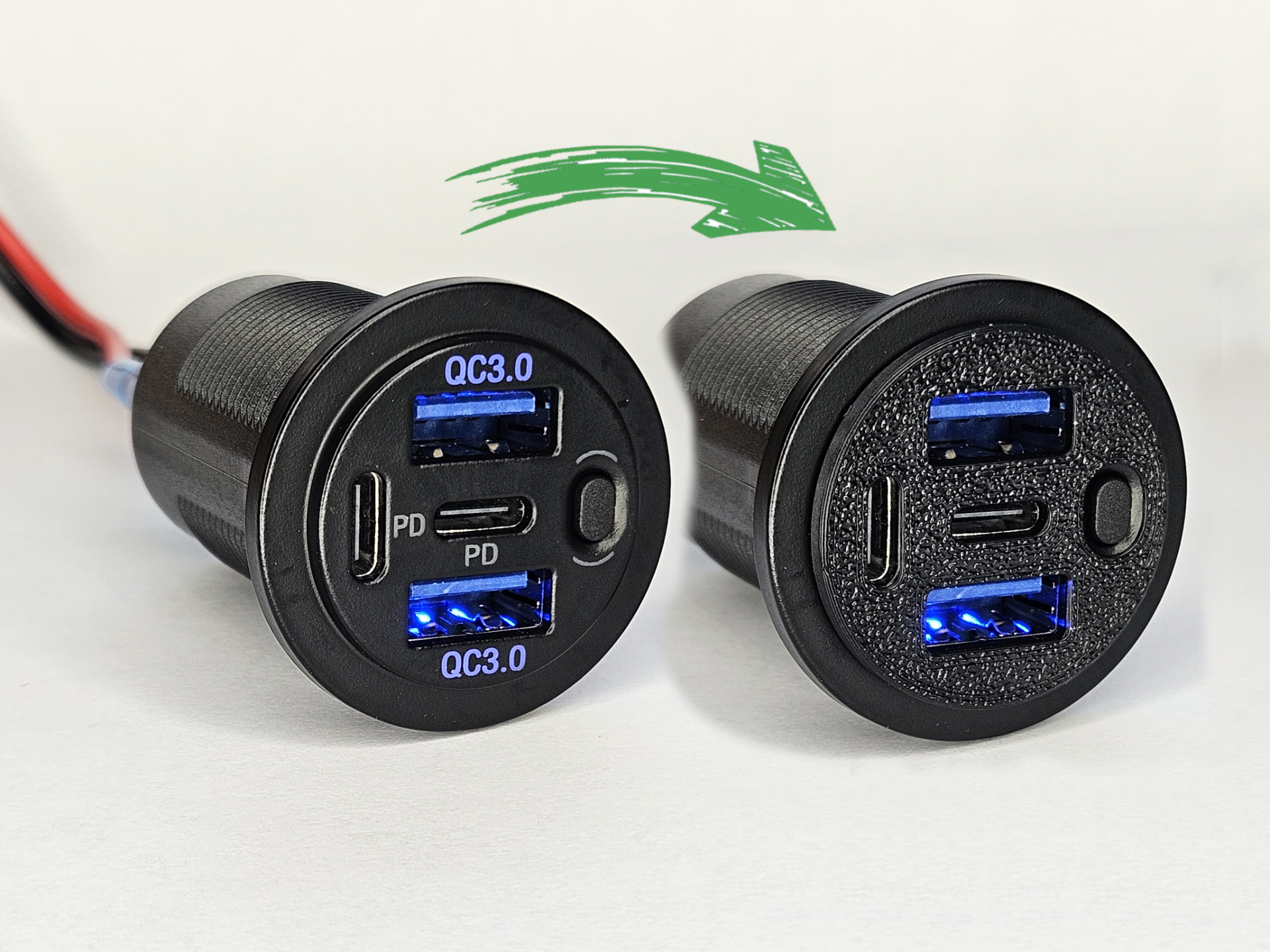 LED Light Blocker for 90W 4 Port USB Car Socket