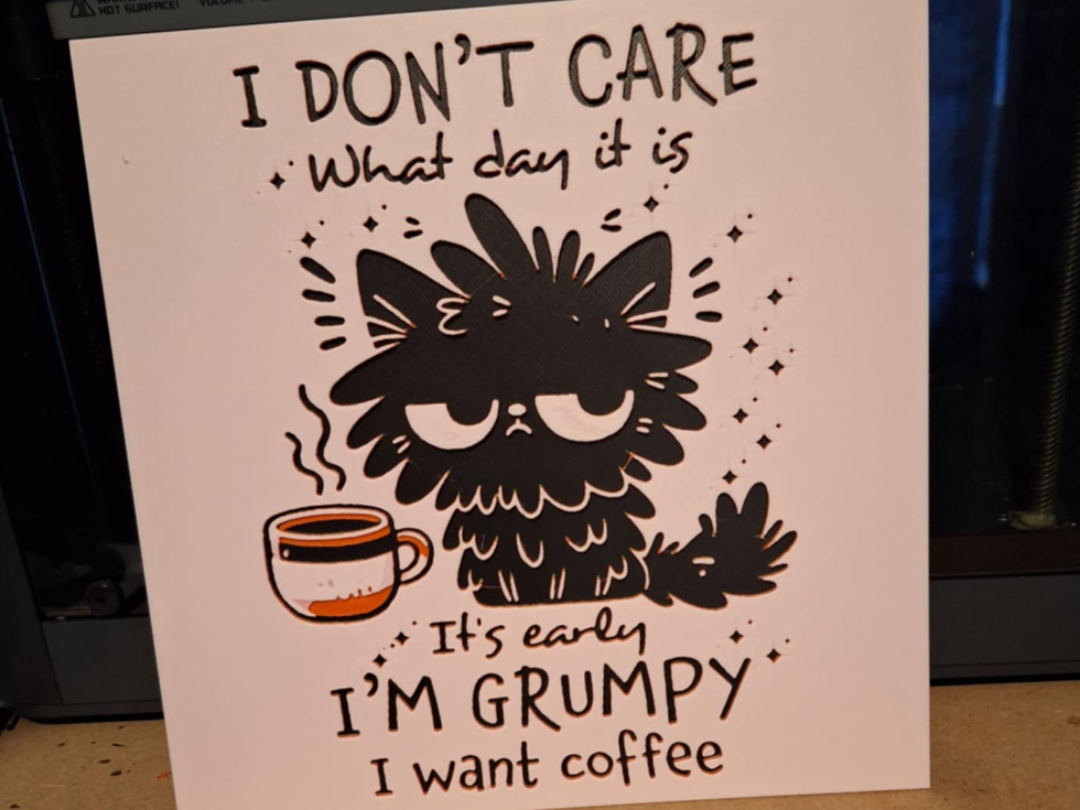 Grumpy Cat - Coffee - Sarcastic - Funny - Hueforge