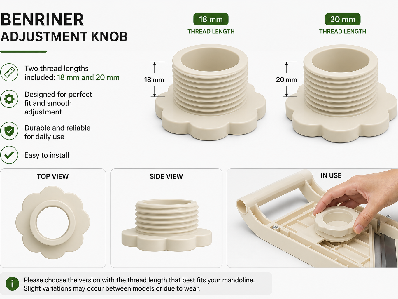 Benriner Mandoline Adjustment Knob (BN-64/W)