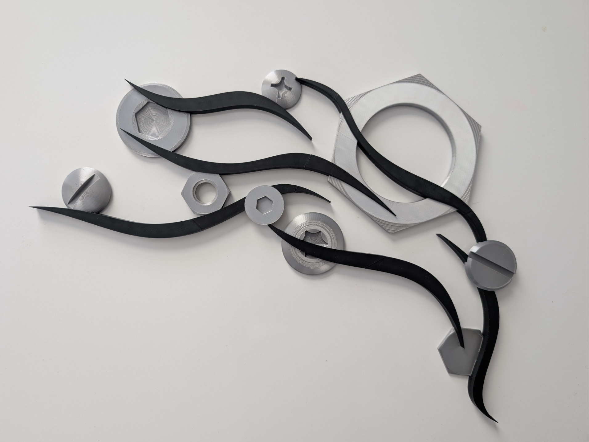 Wall Art - Meandering Screws and Bolts
