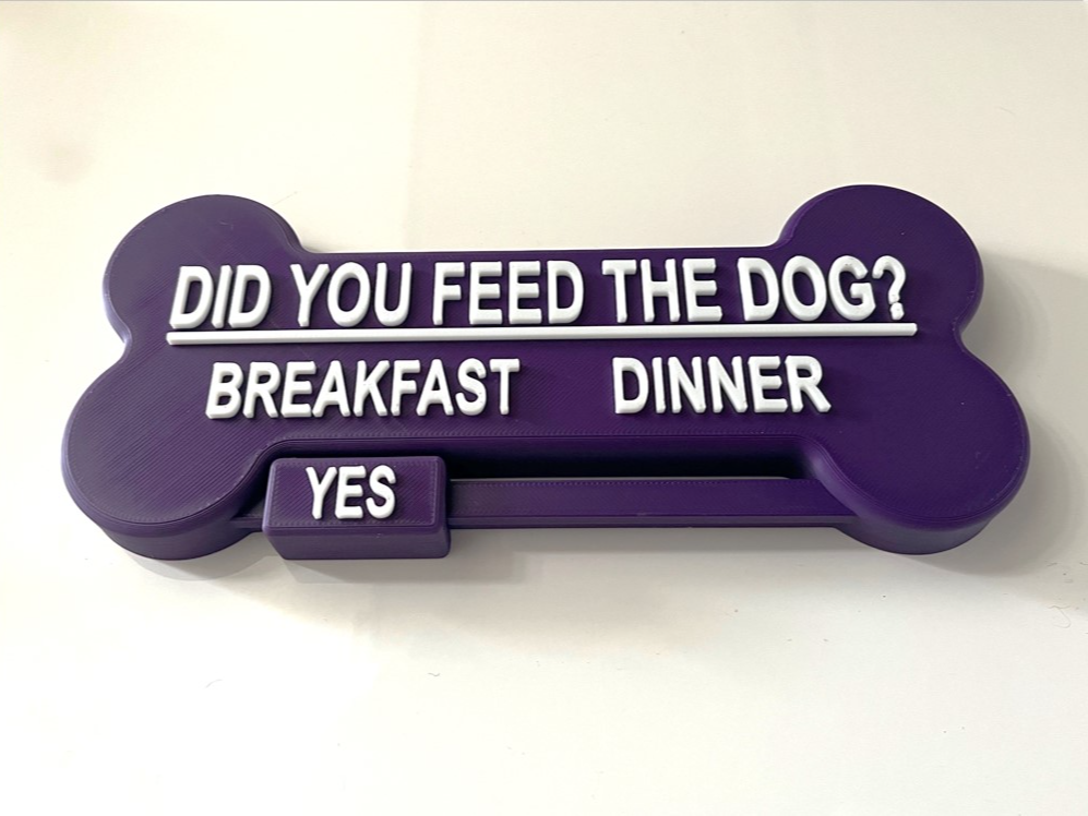 Dog feeding reminder sign - No AMS needed