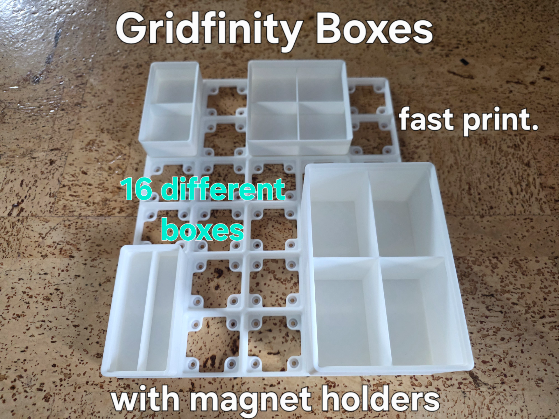 Gridfinity Boxes (with magnet holders)
