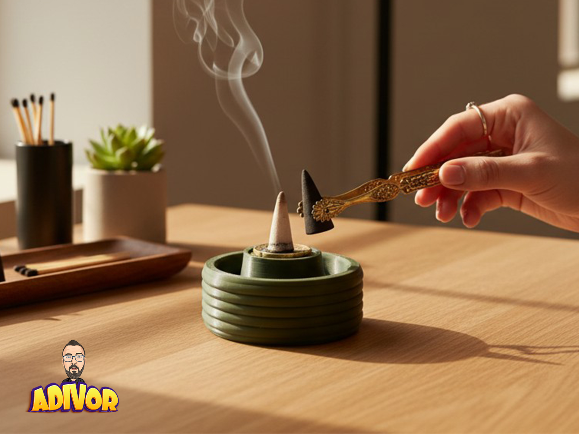 Coin-Shield Incense Cone Holder