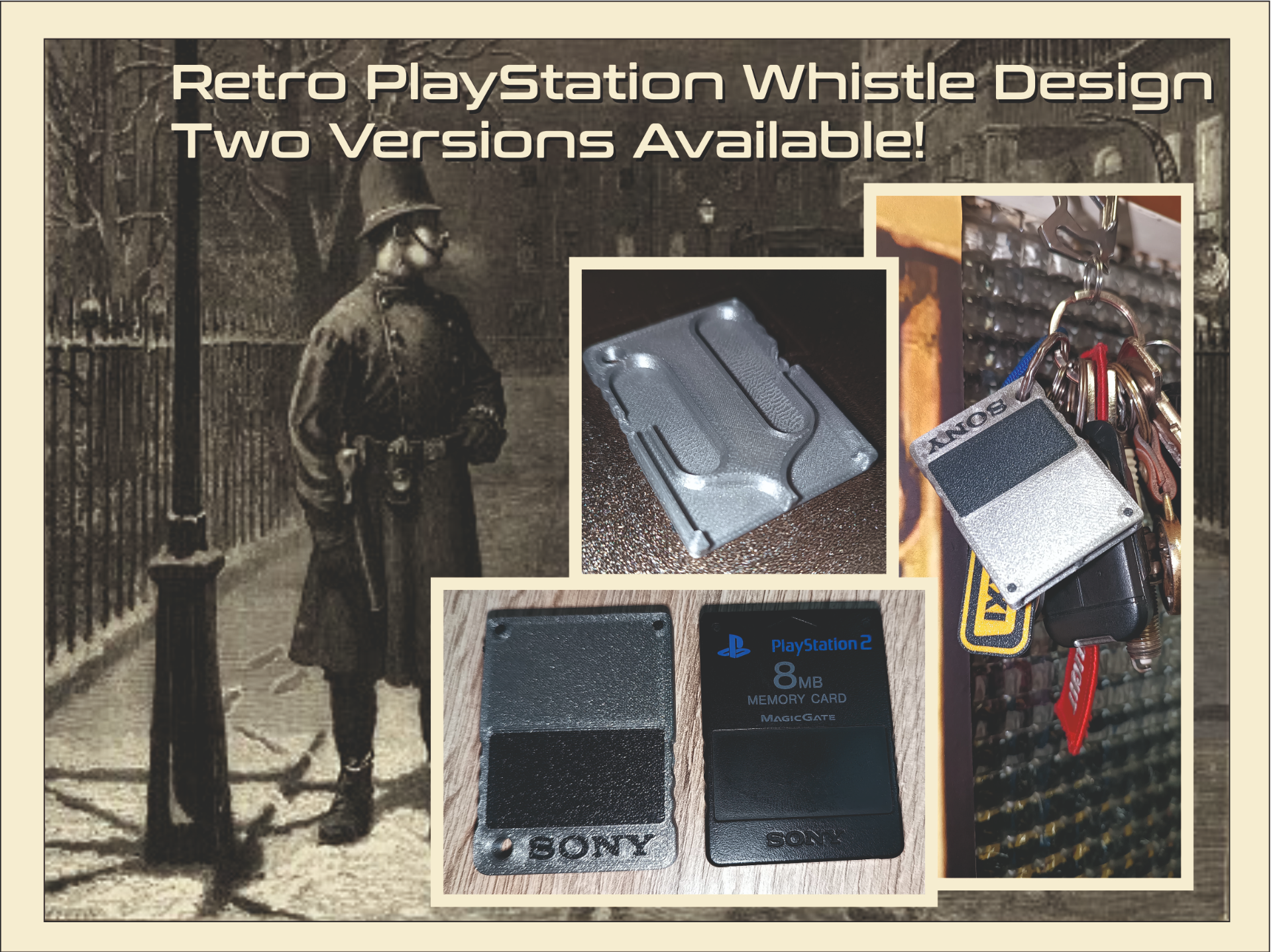 Retro PlayStation Whistle Design – Two Versions