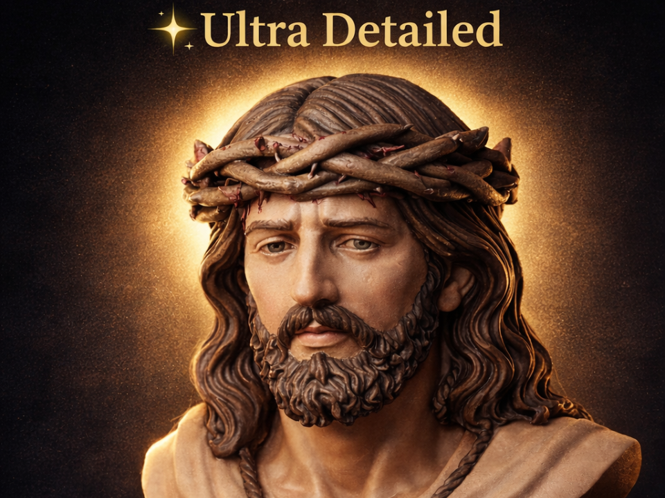 Busto de Jesucristo con corona de espinas