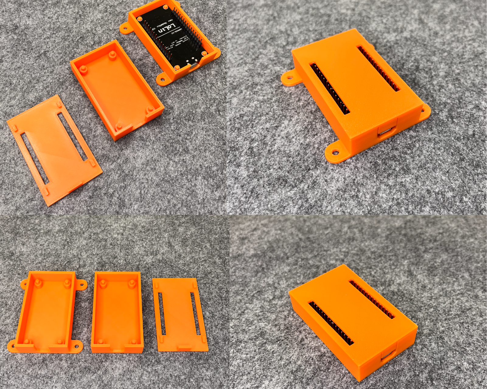 ESP8266 NodeMCU housing W & WO mounting holes