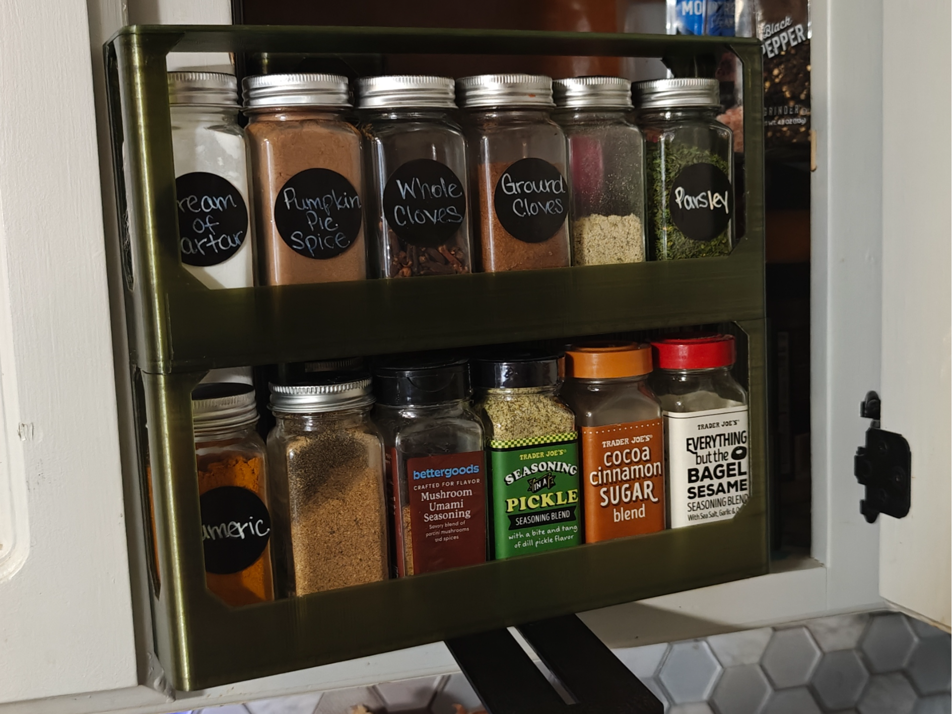 Trader Joe spice rack with slider