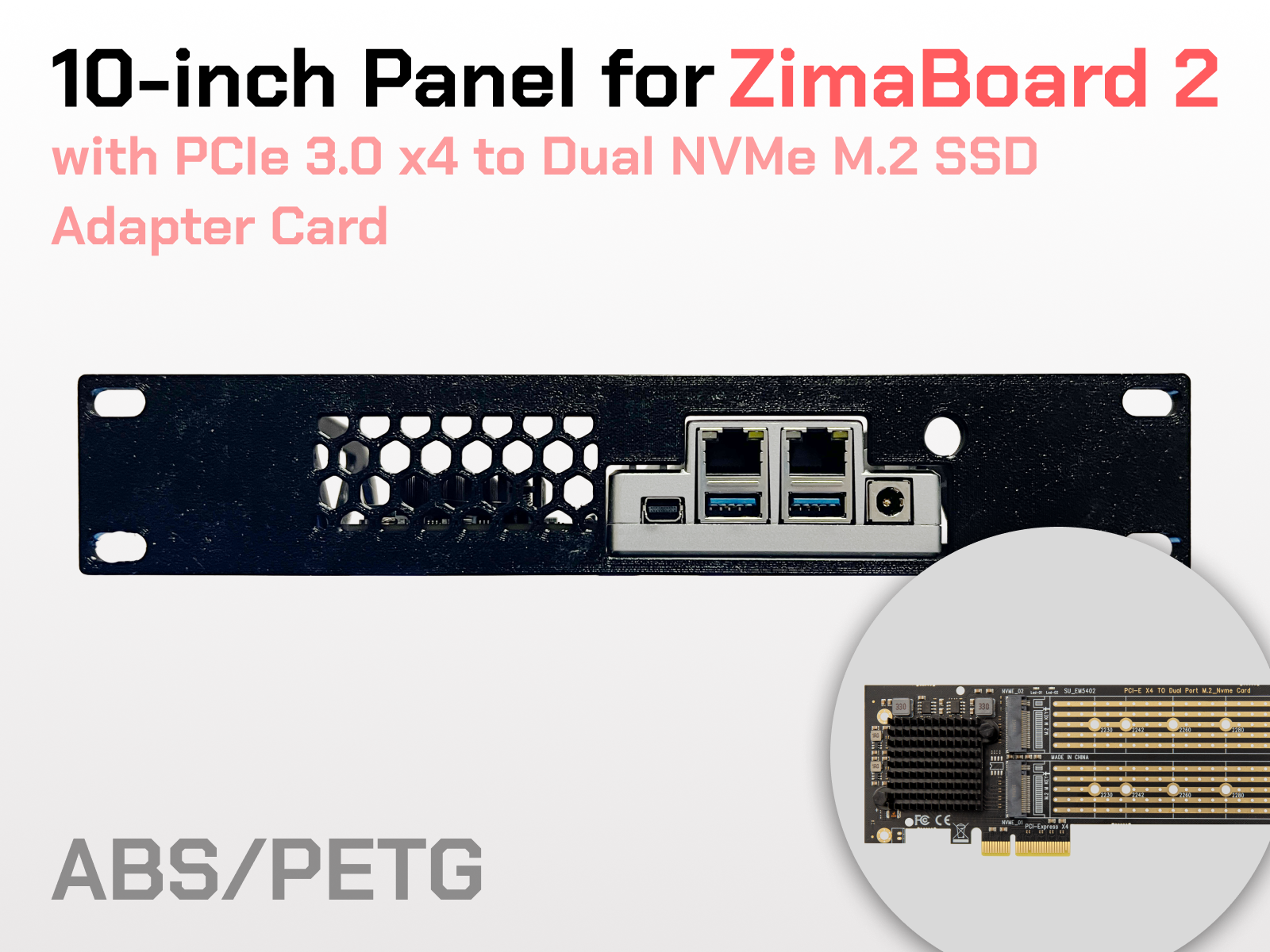 ZimaBoard 2 10” rack & PCIe Dual NVME M.2 SSD Card