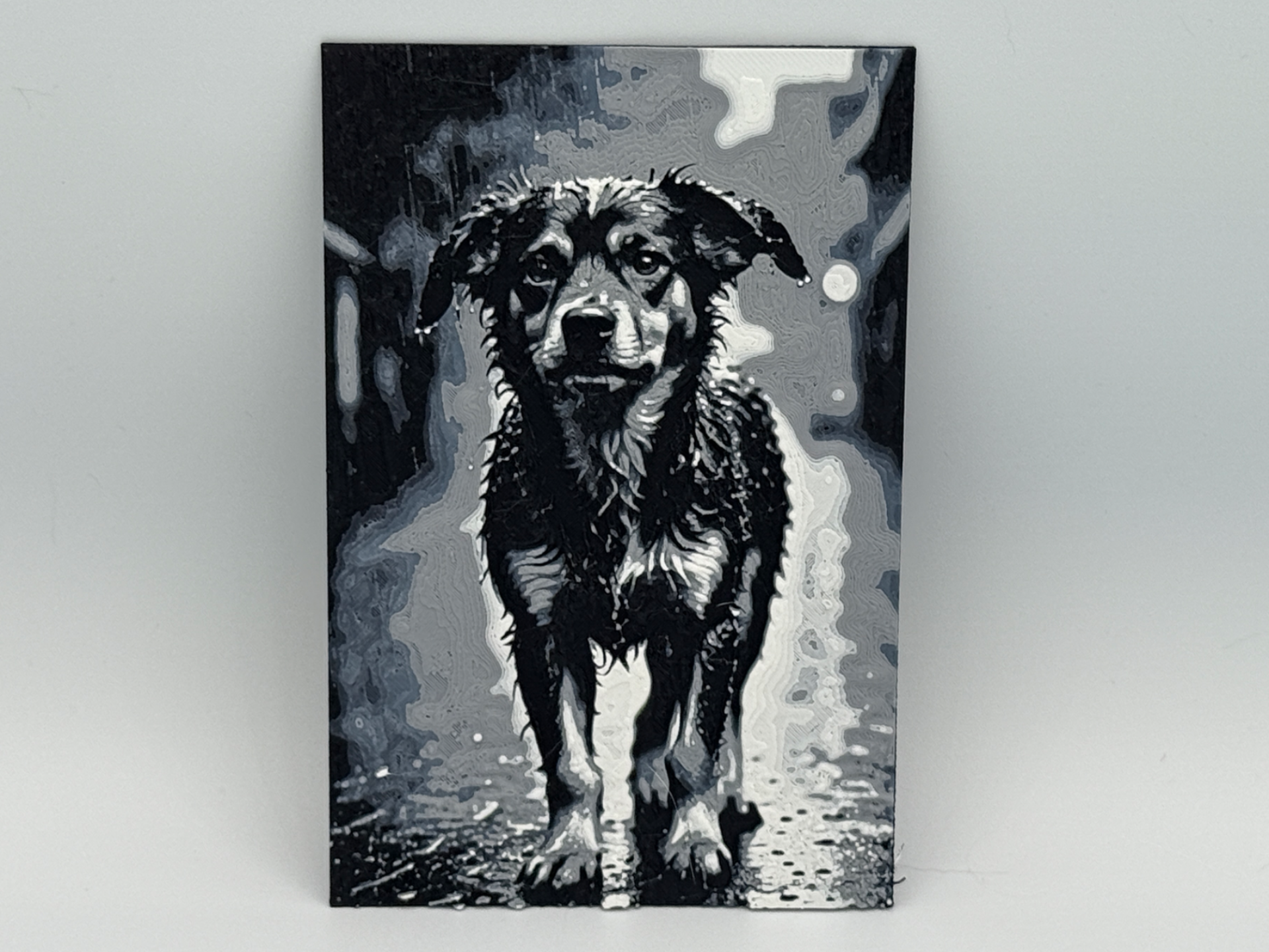 Dog in the Rain Hueforge