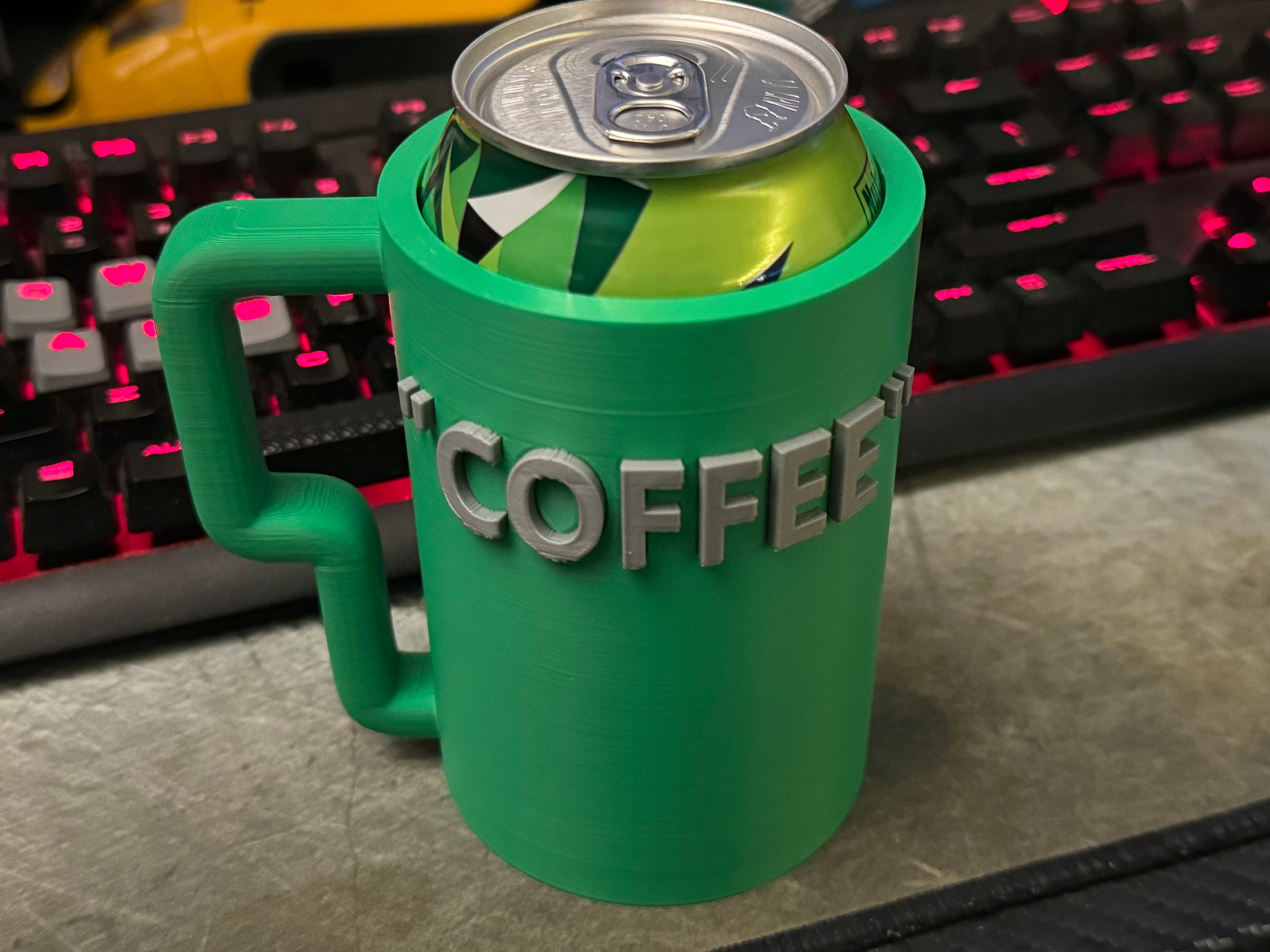 "Coffee" Soda Can Koozie with Handle